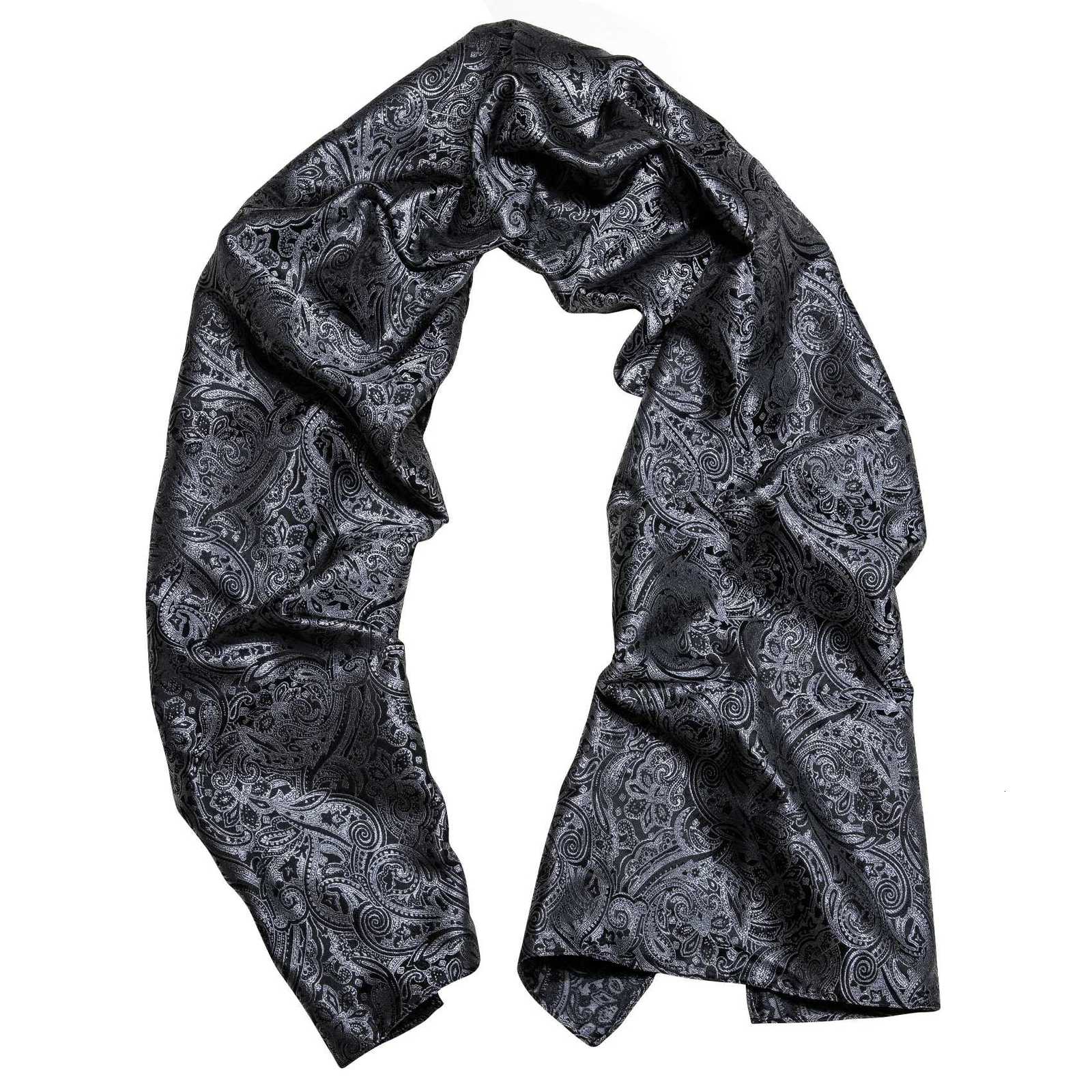 Luxury Fashion Silk Scarf Luxury Band Designer Men Women Black Paisley Shawl Bandanna Flulard Muffler Pashmina Barry Wang A-1022 Y251115