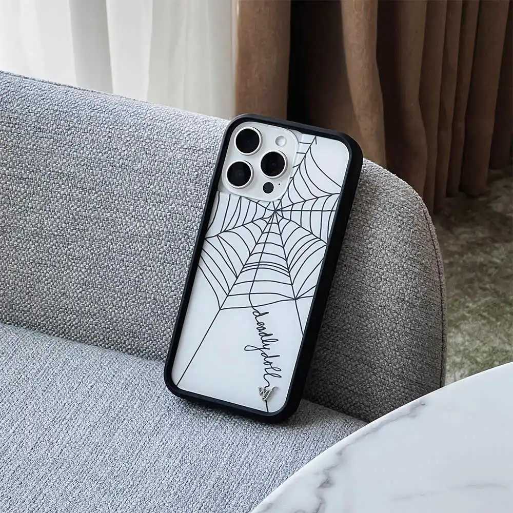 Wildflower 3D marbling Phone Case for iPhone 16 15 14 13 12 Pro Max Plus 16pro 15promax WF Spider web girl Cartoon Cover Retro J251115