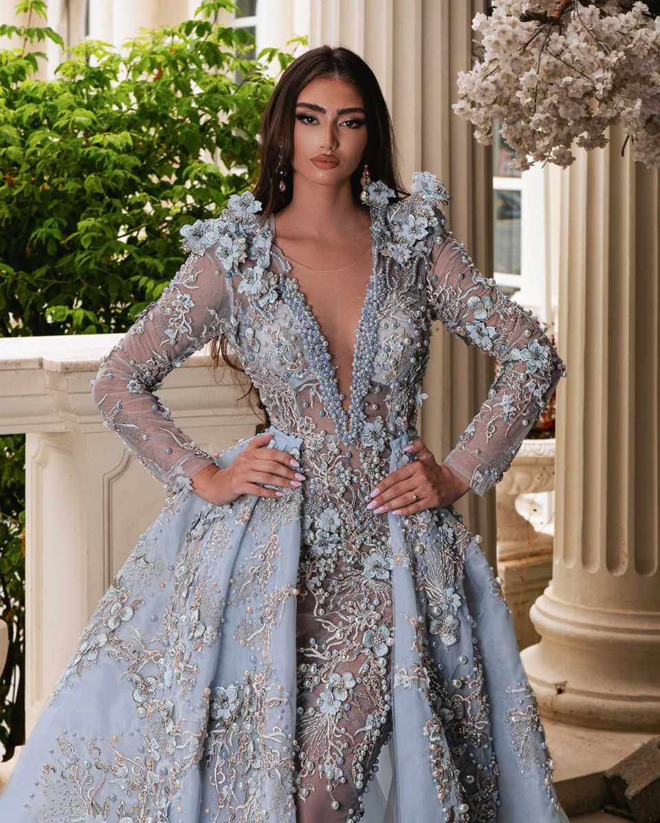 Mermaid Prom Gown V-Neck Evening Dress Crystal Flower Party Dresses Detachable Tail Bridal Gowns Robes De Mariee Size Customized L241637