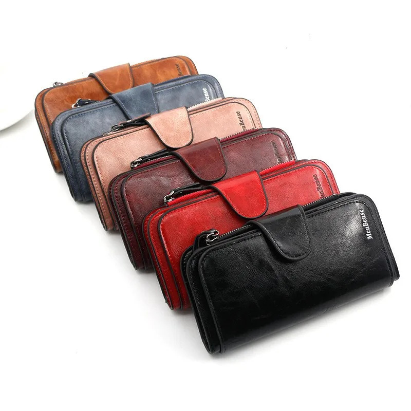 Womens wallet made of leather Wallets Three fold VINTAGE Womens purses mobile phone Purse Female Coin Purse Carteira Feminina251114ww - view 5