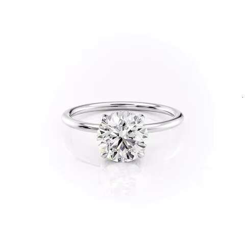 2023 New Wholesale Unique Design 18k Gold Plated Round Cut Jewelry Rings VVS Gold Moissanite Ring