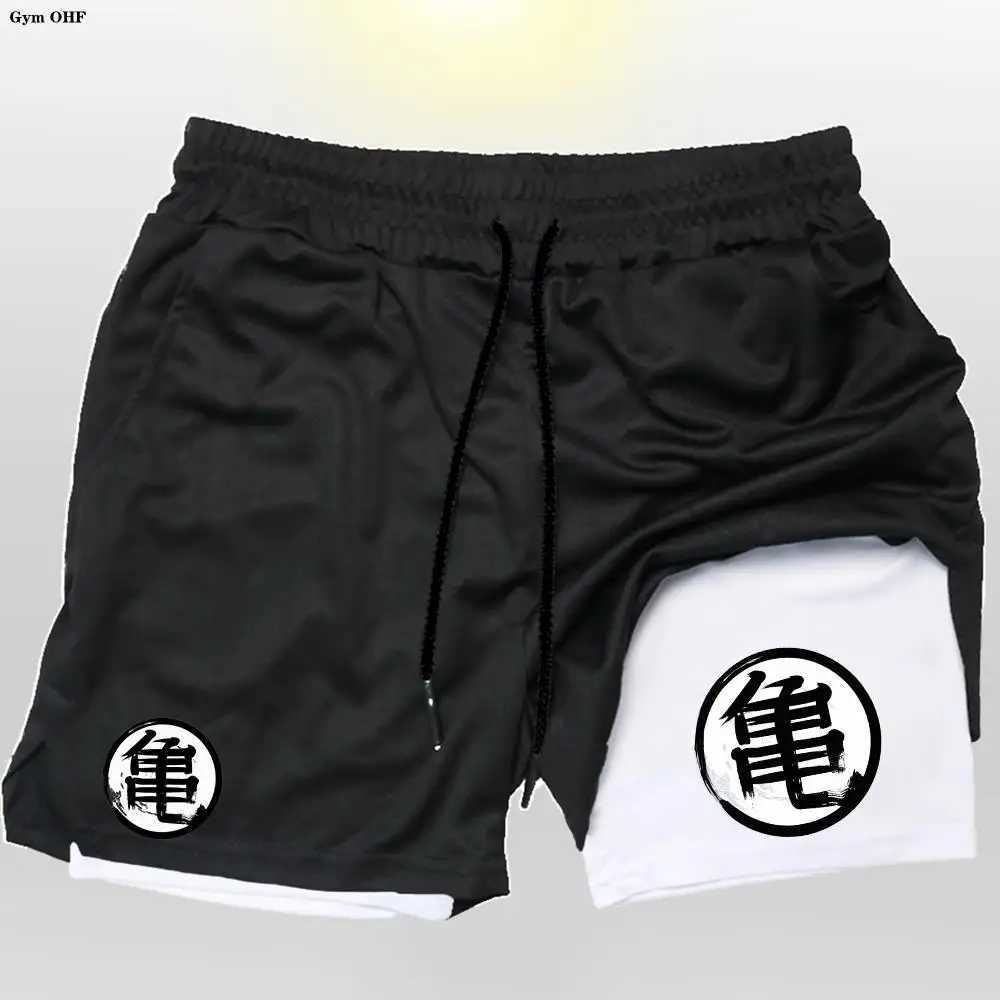 New Arrival Goku Anime Running Shorts Mens Fitness Gym Training 2-in-1 Sports Shorts Quick Drying Exercise Slow Running Double Layer Shorts Z250415