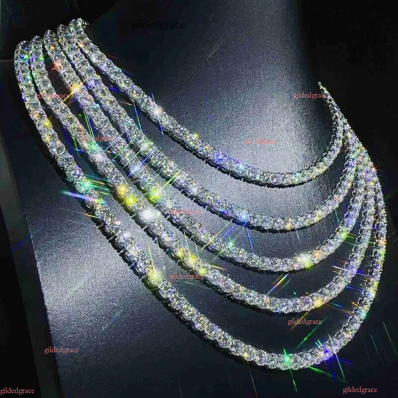 5mm Diamons Moissanite Chains Gold Iced Out Tennis Chain for Men Fashionable man Women Hip hop Fashion Jewelry Hip Hop Necklace