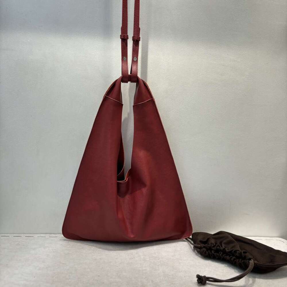 Mm Women's Bags New Vegetable Tanned Cowhide Triangle Genuine Leather Cloud Handbag, Armpit Single Shoulder Crossbody Bag, Women's Bag