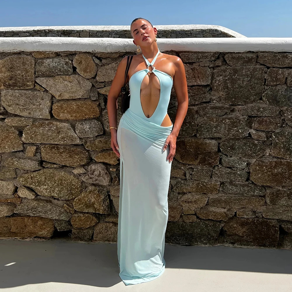 Two Pieces Hollow Out Swimsuit With Cover Up Sexy Swimwear Women Bikini Female Swimming Suit Long Skirt Bodysuit Beachwear 250410