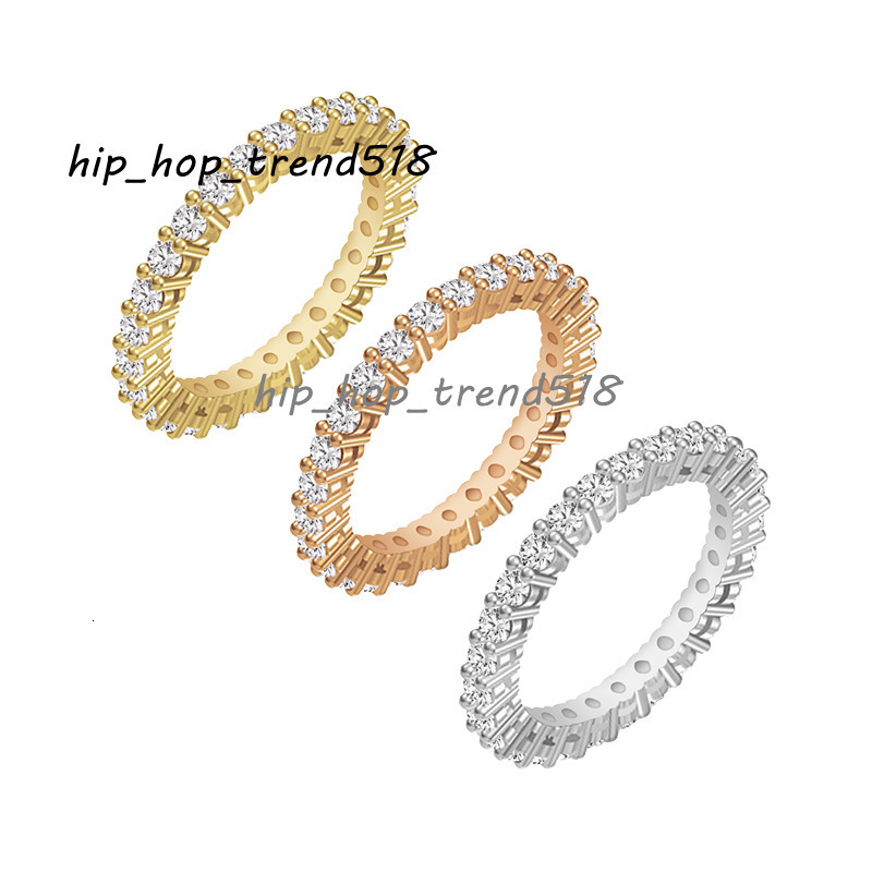 Fine Luxury Custom Jewelry Eternity Ring 3mm Round Moissanite Eternity Full Wedding Ring Band 14k Gold Rings for Women