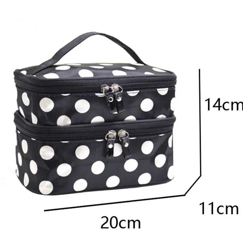 Large capacity makeup bag with double zippers for women bathroom bag travel toilet organizer waterproof storage for makeup CasXJ250415