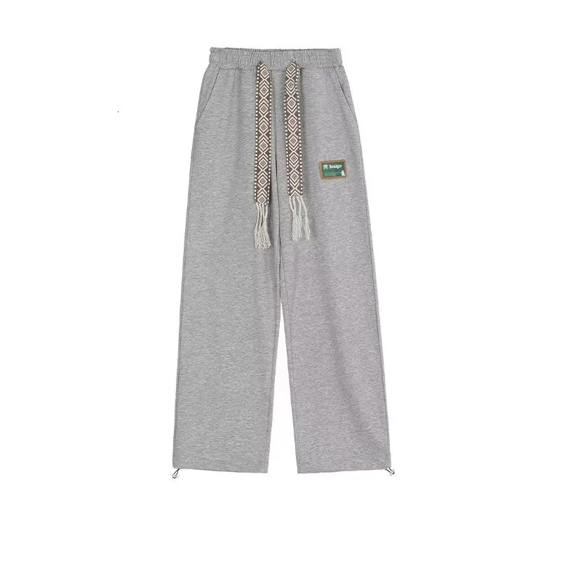 High quality simple embroidery standard mens retro street pocket wide leg sports pants for springsummer 2024 250411