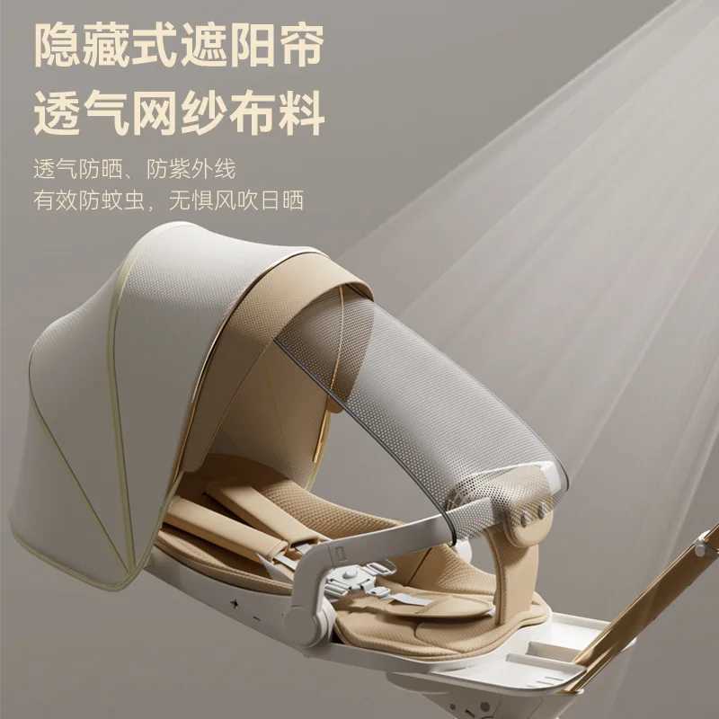 Lightweight folding baby stroller with a button set suitable for sitting and lying baby strollers X250415