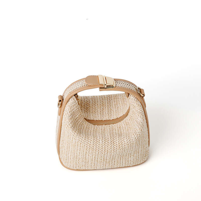 Handmade Beach Bag 2024 Korean Edition Summer New Straw Woven Fashion Handbag Women's Trendy Versatile Single Shoulder Diagonal Cross Bag Kq2