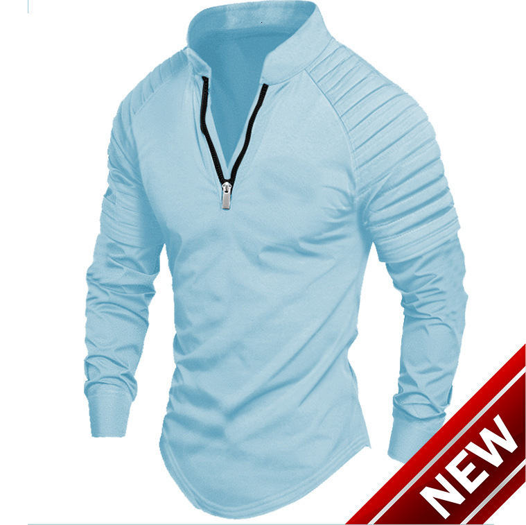 2025 Instagram Speed Sale Spring and Autumn Polo Shirt Zipper Long Sleeve Mens Sports Polo Shirt