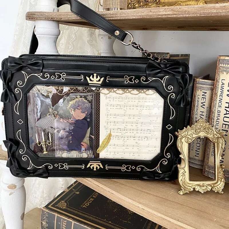 Lolita Women Ita Ctue Girl Transparent Shoulder JK Uniform Subculture Kawaii Bow Crossbody DIY Display Messenger Bag