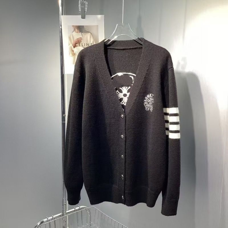 chrome Women's Sweaters Designer Cashmere Sweater Loose Round Neck clothes Fashion Versatile Embroidery Knit Bottom Shirt Pullover Sweatshirts