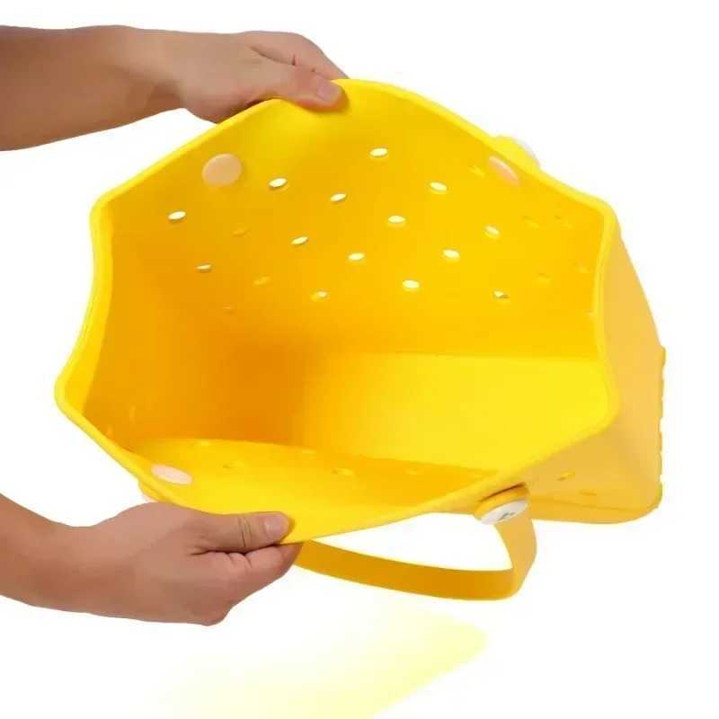 Waterproof rubber storage basket for womens handbags summer fashion womens shopping shoulder tote bag jelly Sac Croc bag W250415