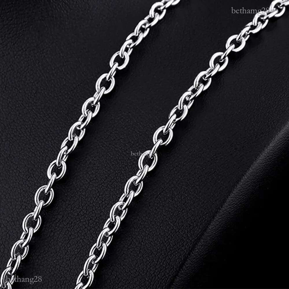 3mm/4mm Silver Stainless Steel Trace O Chain Link for Men Women Necklace 45cm-75cm Length with Velvet Bag