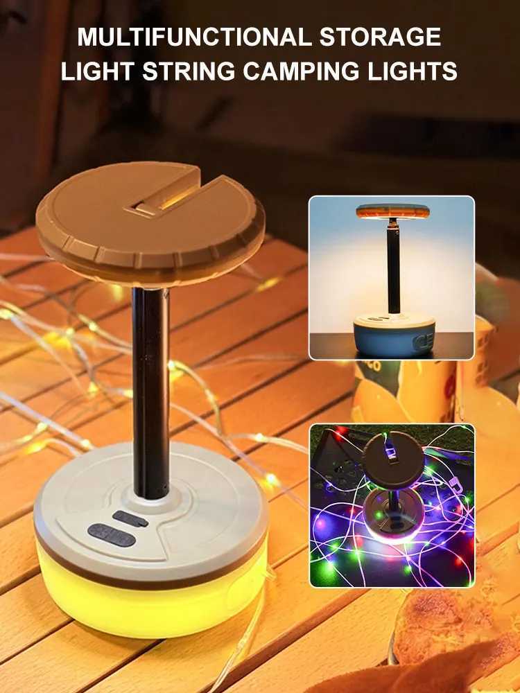 Portable LED Camping Lamp 10M Length Waterproof Recyclable Light 5 Sections Height Outdoor Garden Decoration Lamp for Tent Room M251115