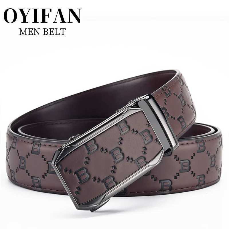 fashion belt Genuine Leather For Fashion Automatic Buckle Belt Men High Quality Casual Business Black Brown Printed Belt
