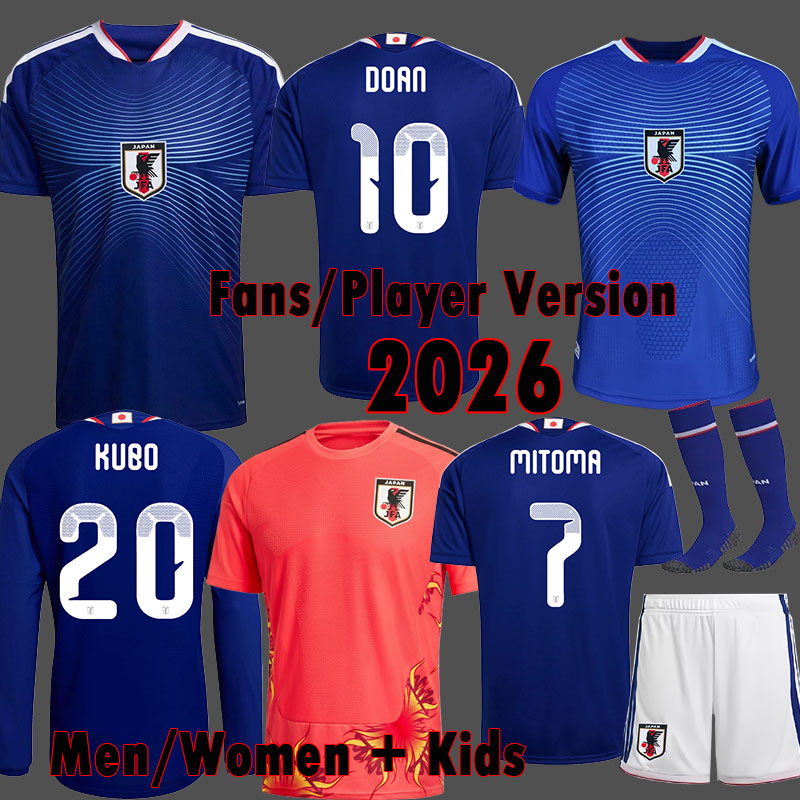 2026 Japan Soccer World Cup Jerseys KUBO DOAN AYASE SANO KAMADA MINAMINO Football Shirts fans player version Long Sleeve HONDA Men Kids Kit Uniforms 26 27 S 4XL
