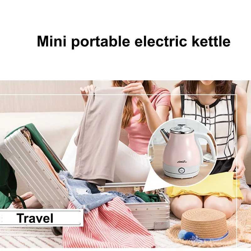 1000ml Mini Electric Kettle Portable Travel 304 Stainless Steel Quick Boiling Kettle Teapot Automatic Keep Warm/Power Off 220V Y251114