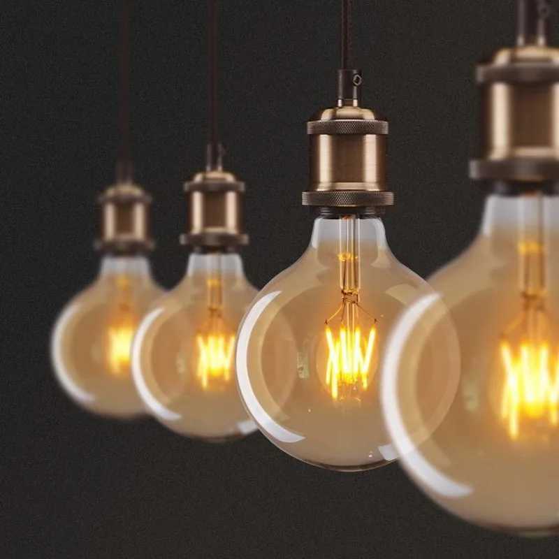 Retro COB Glass Bulb E27 220V 8W 40W G80 G95 G125 Ampoule Vintage Edison bulb Incandescent Lamp Filament Light Bulb Home Decor C251115