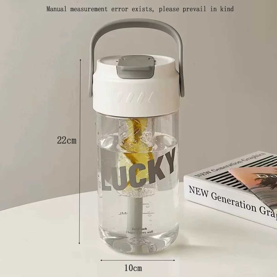 Water Cup With High Appearance 800ml Portable Coffee Straw Cup With Tea Compartment Cute CupW251114