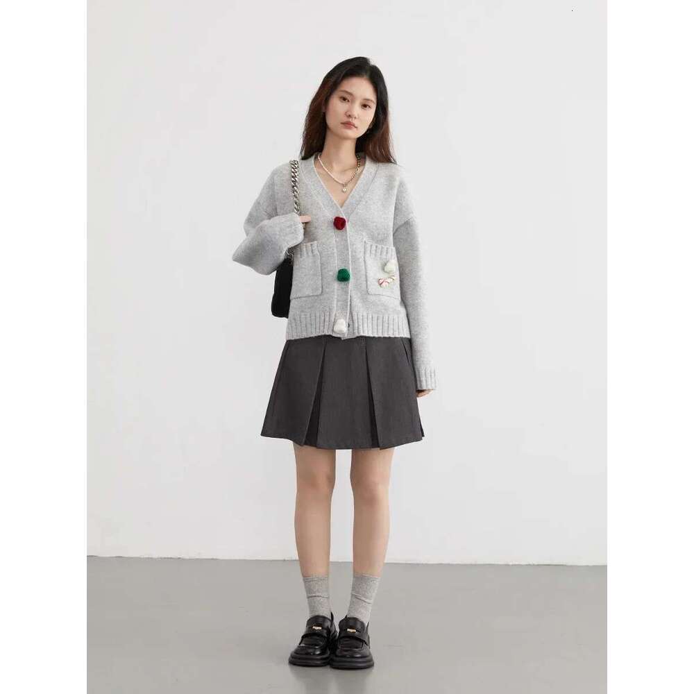 Designer Clothes CHIC VEN Korean Women's Cardigan V-Neck Loose Casual New Knitted Sweaters Soft Female Jumpers Party Autumn Winter 2023