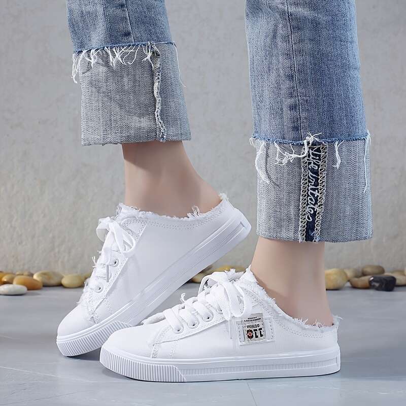 Women's shoes designer Sneakers Classic White Canvas Slip-On with Round Toe Breathable Shoes Sports Casual trainers high quality