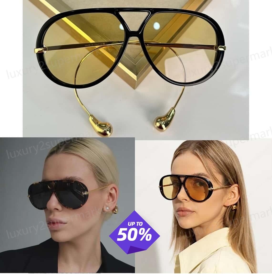 Luxury Designer Sunglasses for Women Pendant Designer Men Womens Oversized Pilot Sun Glasses Zonnebril Lunette De Soleil Gafas