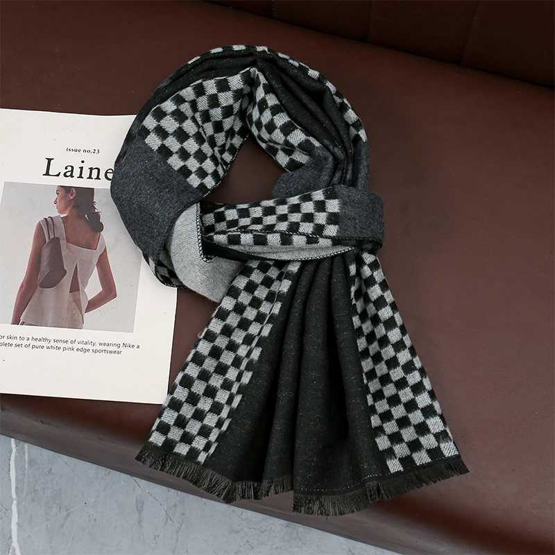 Luxury 2025 Winter Plaid Men Scarf Shawl Luxury Autumn Pashmina Handkerchief Elegant Pareo Outdoor Muffler Bufanda Men Clothing Y251115