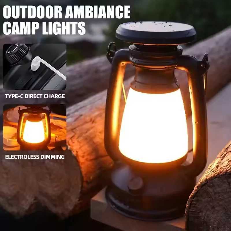 Outdoor Camping Bar Light Charging Decoration Atmosphere Light Retro Horse Light Led Desk Lamp Table Light Lantern Home Decor M251115