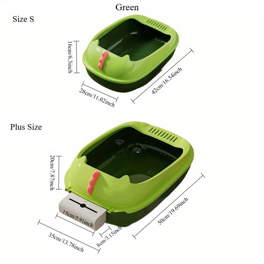 1pc Indoor Cat Litter Box Semi Closed Pet Poop Box Detachable Washable Cat Litter Box Cat Litter Box Pet Cleaning Supplies 250414