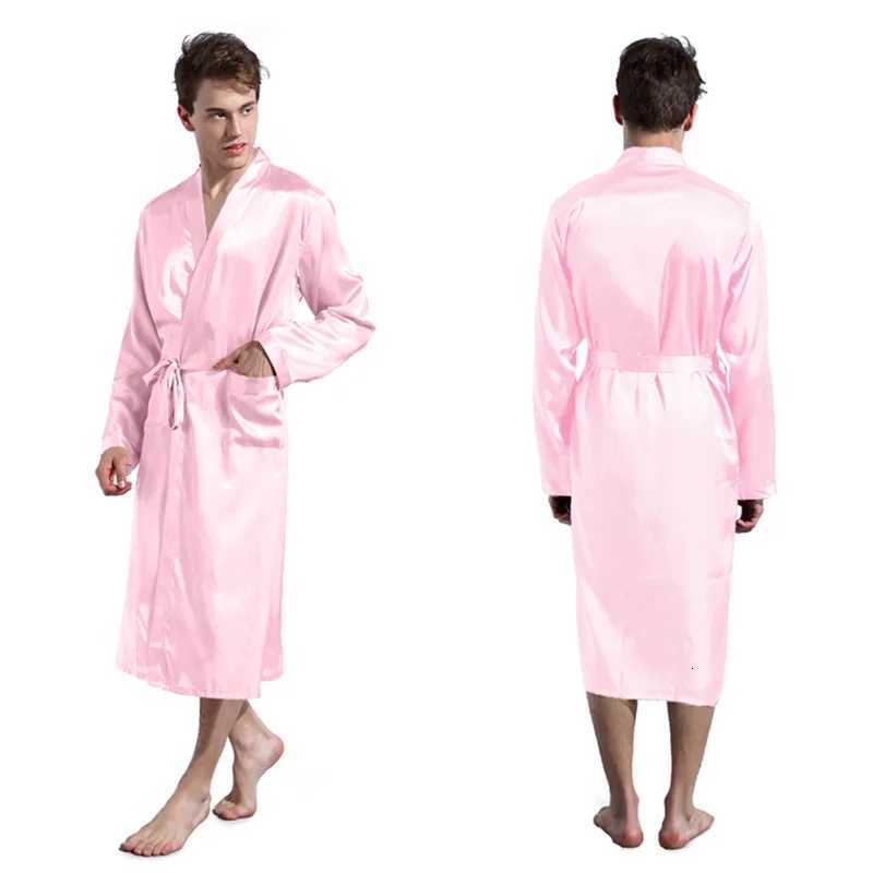 White Solid Color Long Sleeve Chinese Men Rayon Robes Gown New Male Kimono Bathrobe Sleepwear Nightwear Pajamas S M L XL XXL C251115