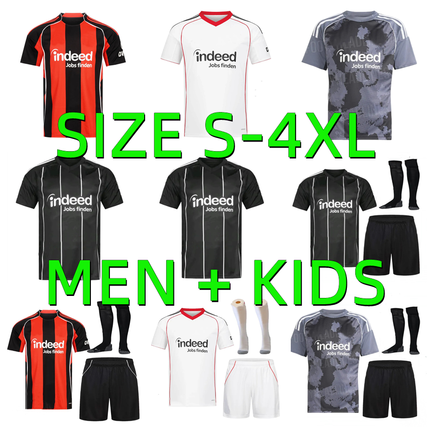 25 26 Eintrachts Frankfurts Soccer Jerseys 2025 2026 HOME AWAY THIRD EKITIKE KNAUFF EBIMBE M.GOTZE SKHIRI KOSTIC KLAMMERS HINTEREGGER football shirt Men Kids Kits