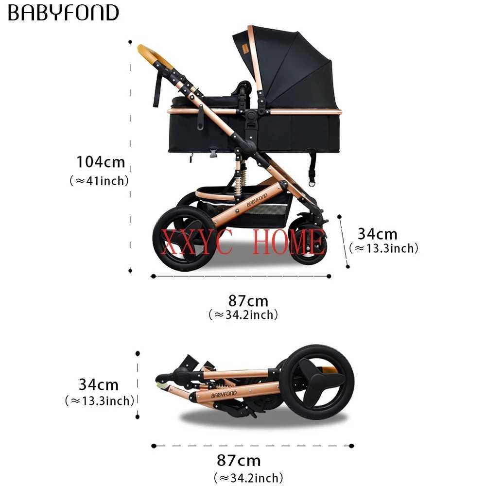 Hot selling 3-in-1 baby stroller foldable baby stroller with cradle childrens outward chair travel system X250415