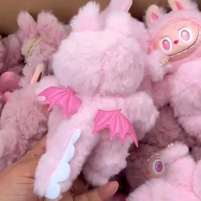 2025 Hot Copy 1 1 Monster Labubu Series Pink Angel Zimomo Handmade Facial Doll Pendant Kawaii Desktop Toy Customized Gift X250415