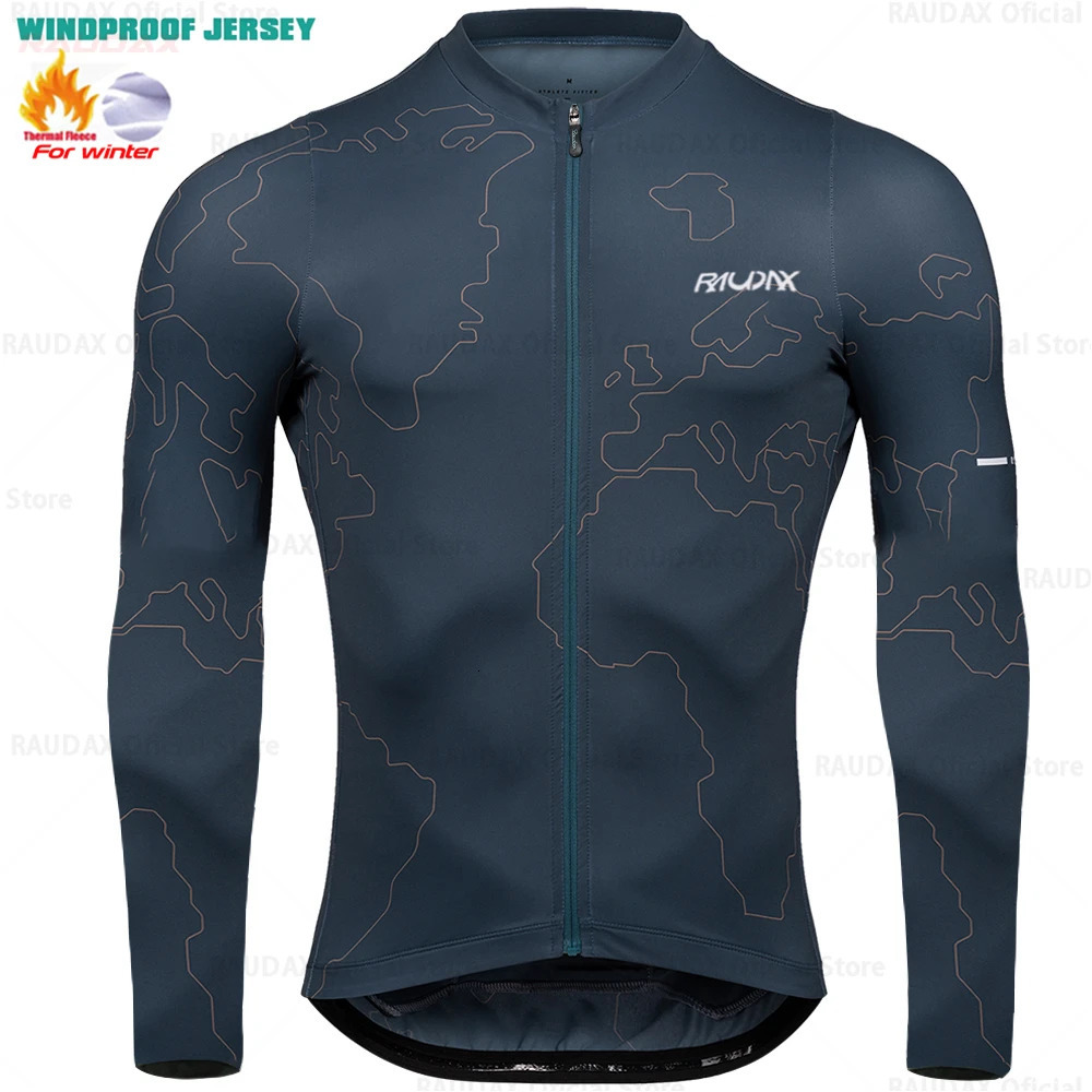 2025 Raudax Winter Cycling Thermal Fleece Clothing Sets Top Cycling Jersey Sport Bike Riding Clothing Warm Jackets For Man 250409