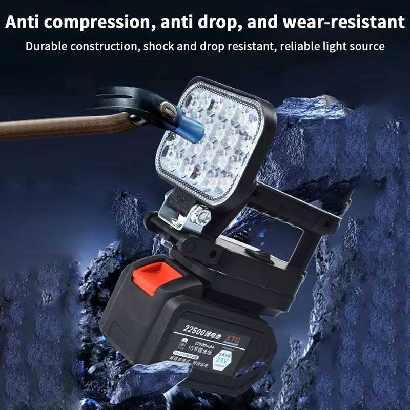 1/2 Set Lithium Battery Portable LED Spotlight Ideal for Work Camping and Emergency Situations M251115