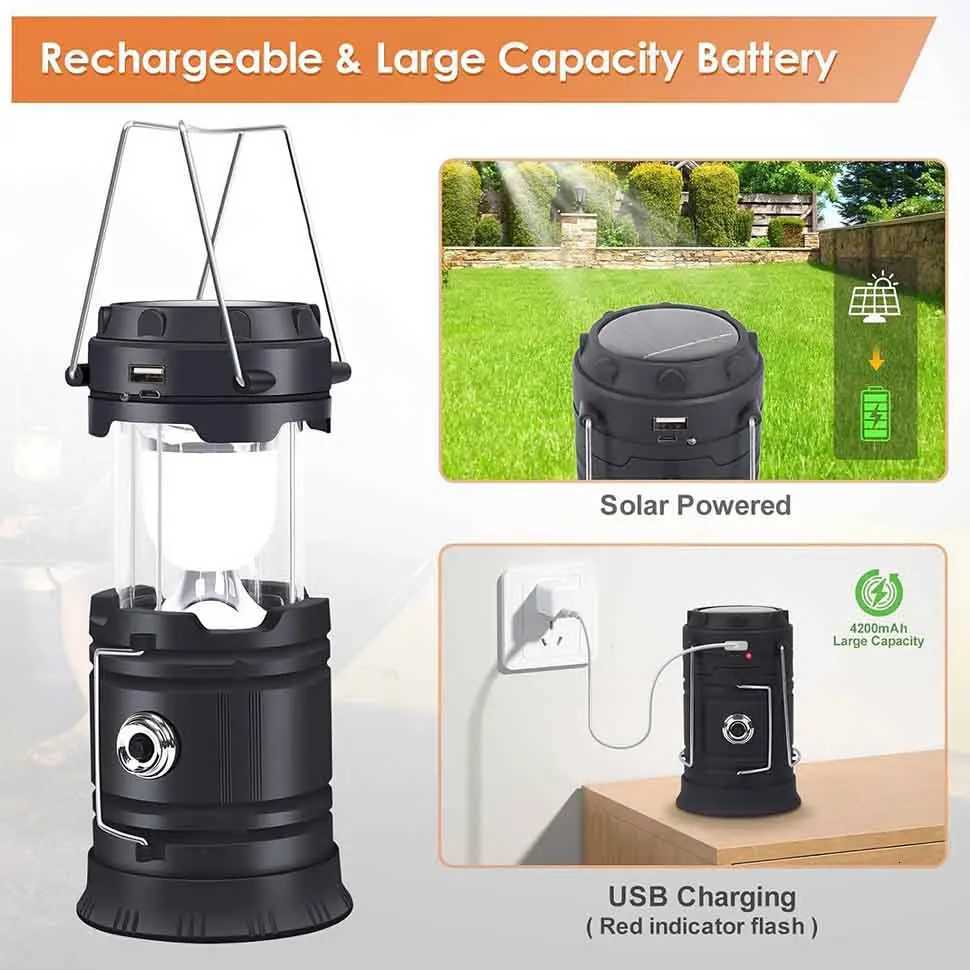 Camping Solar Camping Lamp Tent Lamp LED Portable Multifuctional Handheld Flashlight Waterproof Barn lantern Emergency Powered M251115