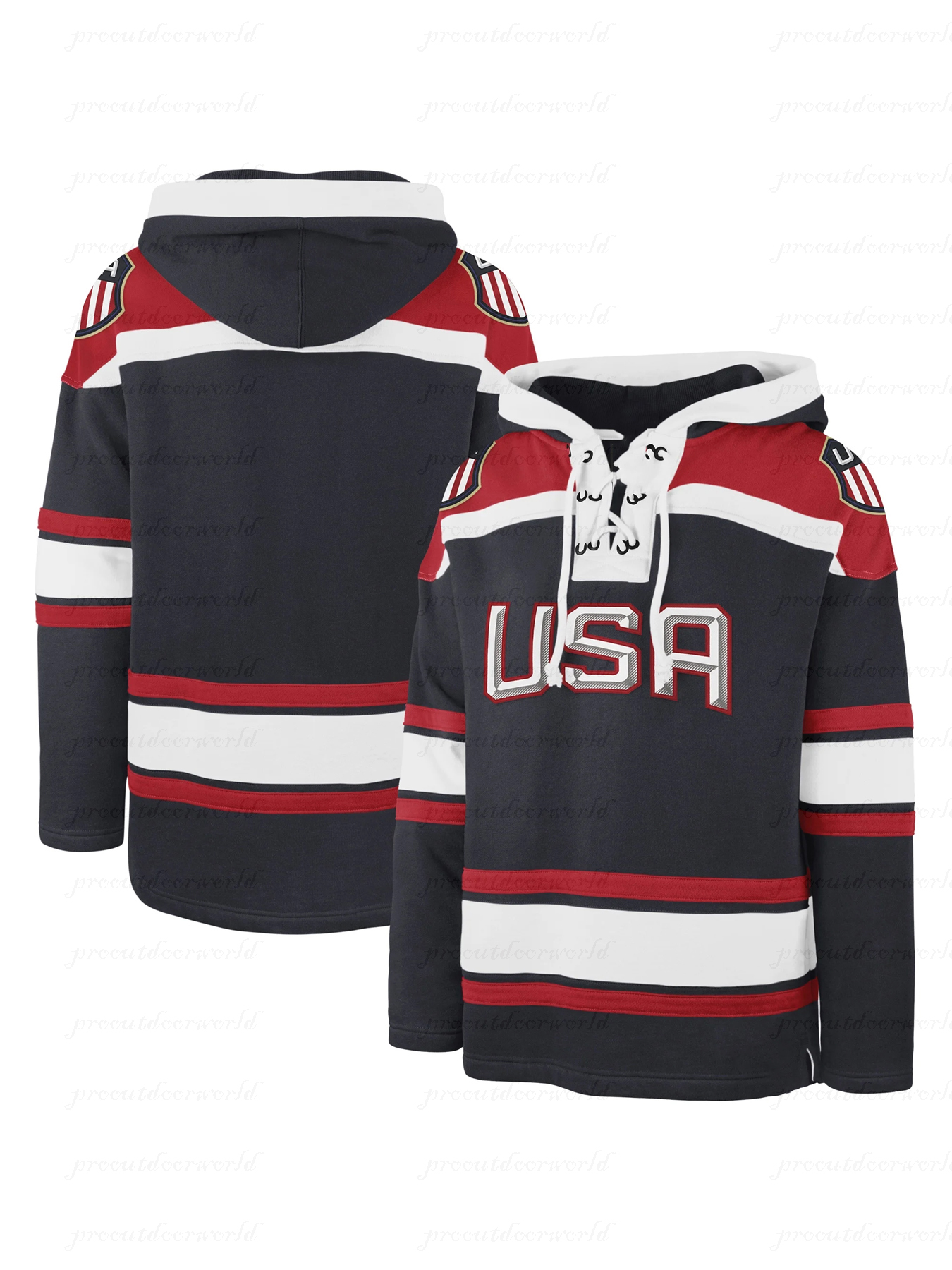 Men's Navy USA 2025 Pullover Hoodie White Finland Red Canada Yellow Sweden Custom Stitched Women Youth for Daily Casual Wear