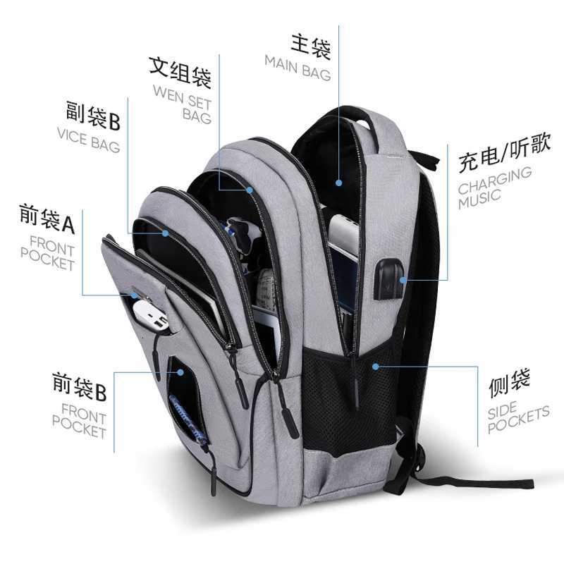 Men USB Charging Laptop Backpack 18 Inch Multi-functional High School College Student Backpack Male Travel Business Bag PackW251114
