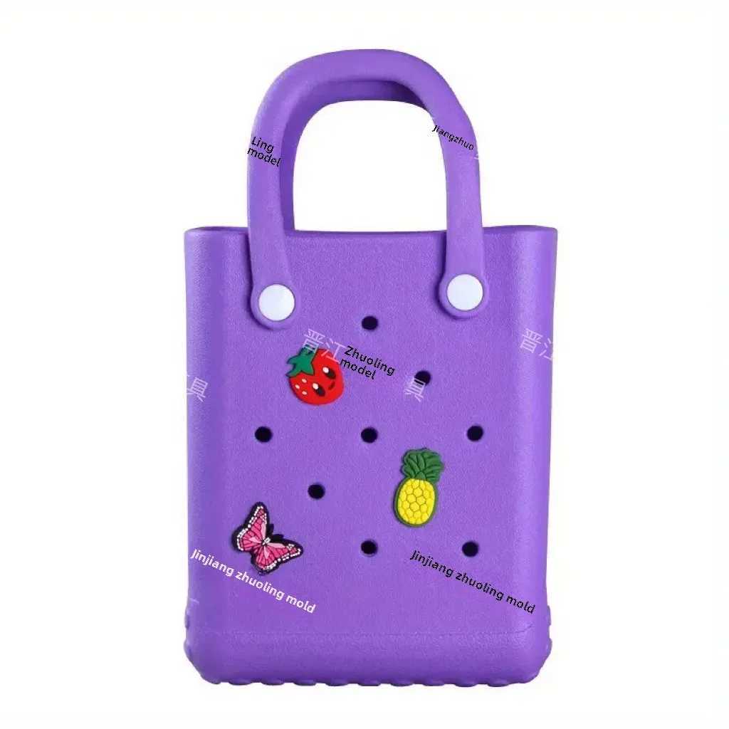 Waterproof portable DIY mini beach bag with movable hole storage EVA bag compact portable handbag W250415