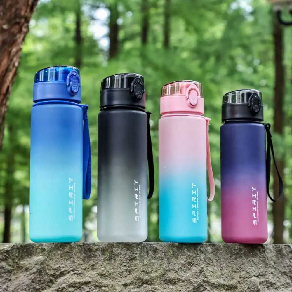 PC Sports Water Bottle Large Capacity Portable Handle Colorful Plastic Cup Leak Proof 650ml/1000ml Outdoor Sports Kettle GymW251114