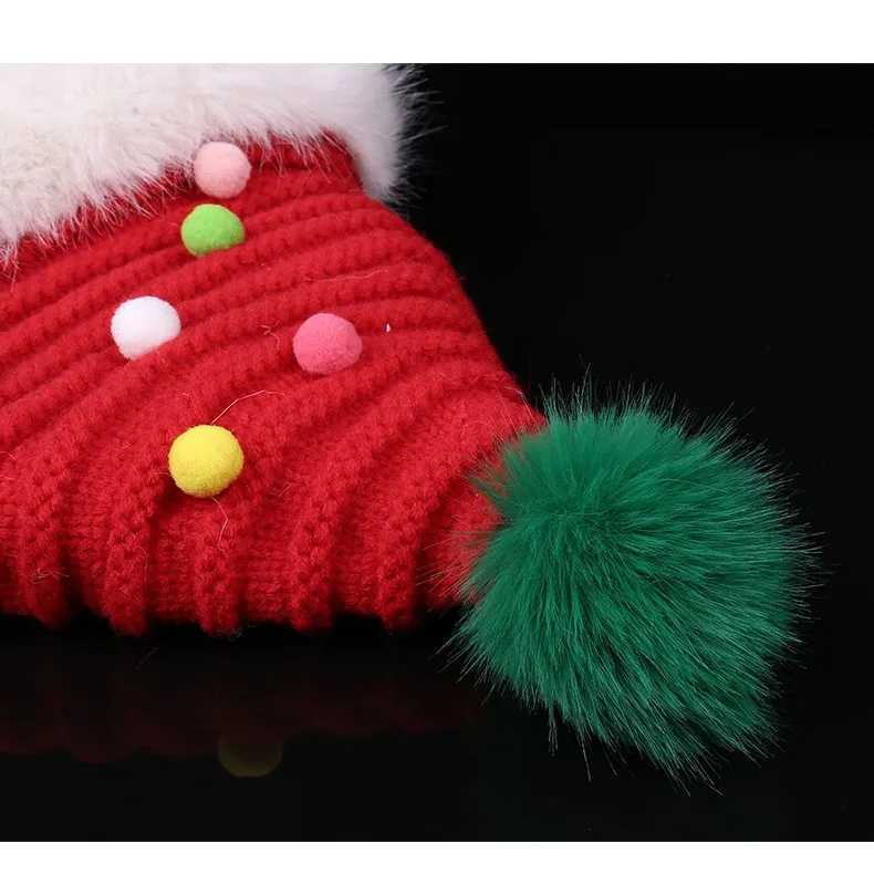 Christmas Decorative Knitted Woolen Hat Elegant Autumn Winter Warm Comfortable All-Match Party Hat for Festive Celebrations Y251115