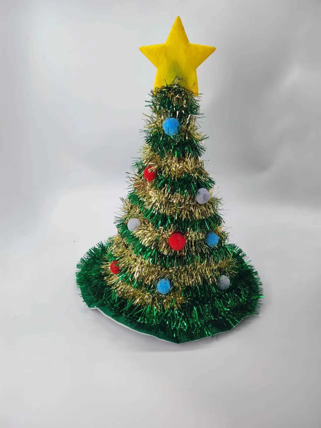 Christmas Tree Hat Non-Woven Rain Silk Hat Merry Christmas Home Decor Xmas Ornaments Navidad Party Supplies Happy New Year Y251115