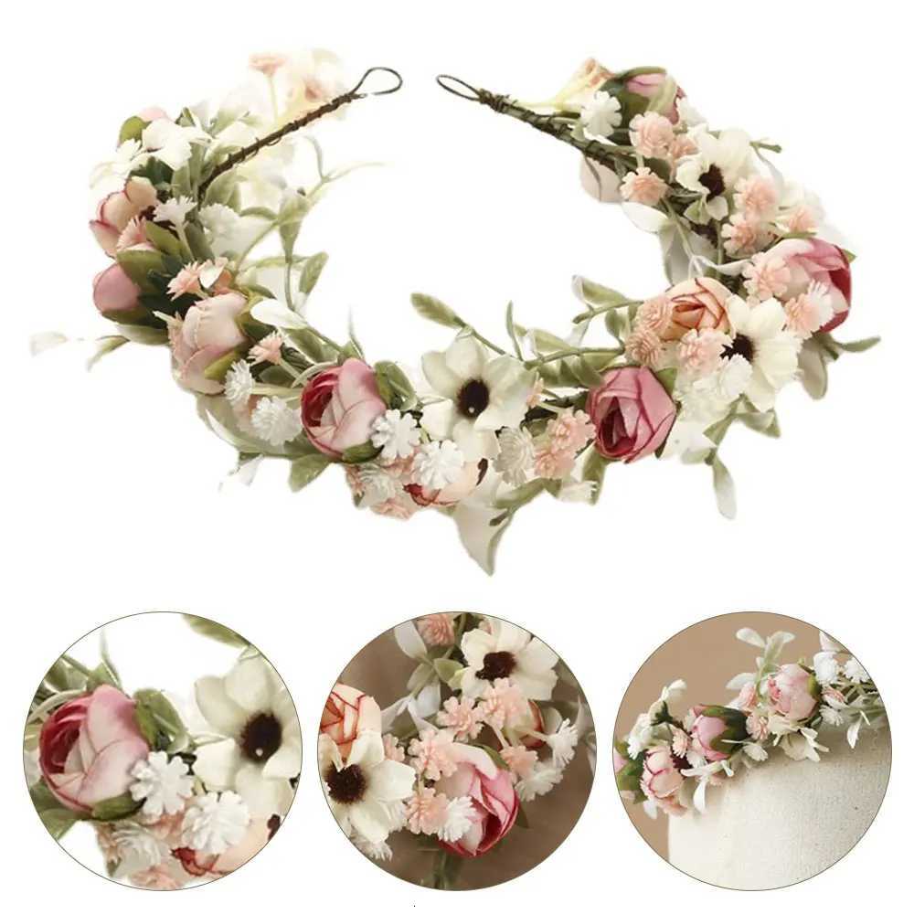 1/2PCS Floral Headband Handmade Girl Garland Headwear Boho Headpiece Wedding Festival Party Decoration Hair WreathM251115