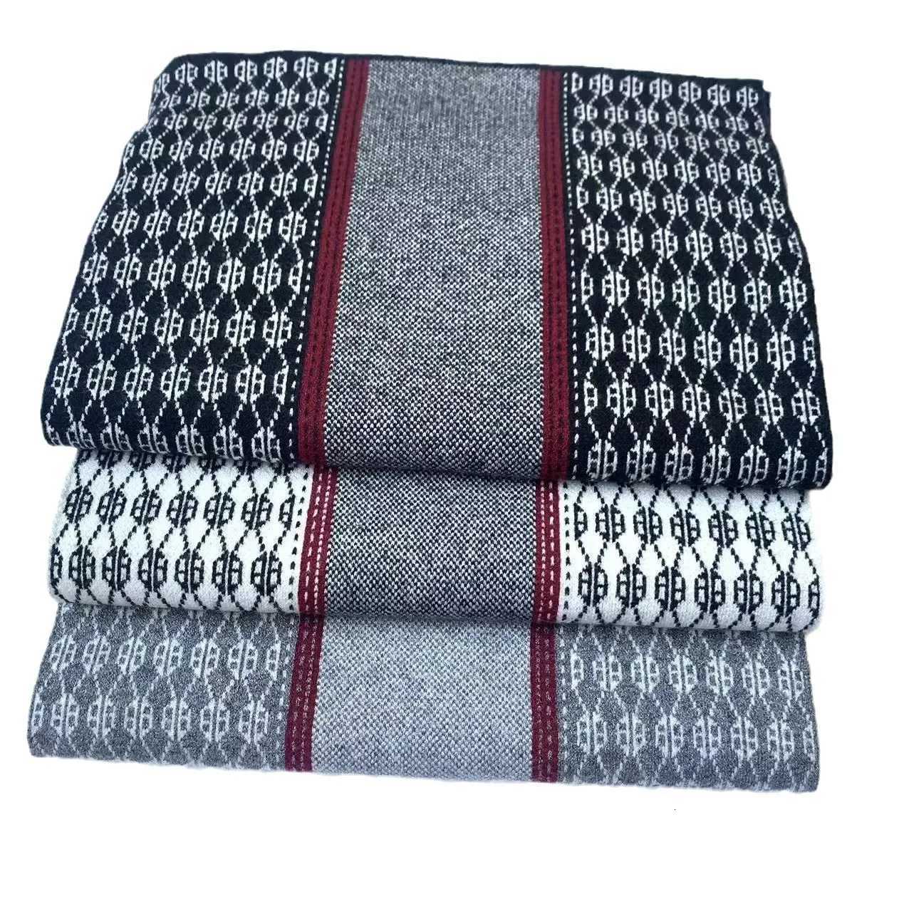 Luxury New Chic Scarf Men Autumn and Winter Cashmere Long Business Muffler Male Jacquard Thermal Wool Thick Knit Scarf Gents Cold Day Y251115
