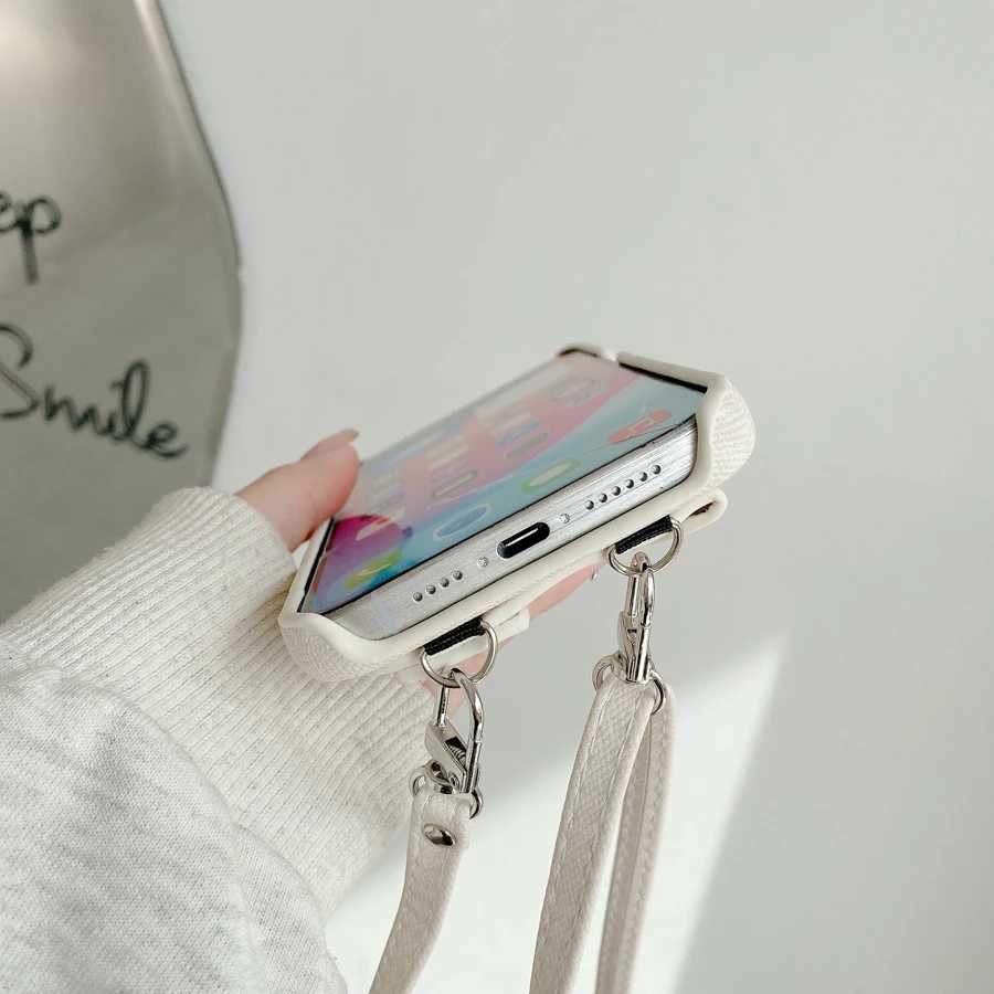 Jeans Print Design Card Pocket Phone Case for iPhone 17 Air 16 15 Plus 14 13 12 11 Pro Max X Xs Xr 8 Back Anti-knock Cover Strap J251202