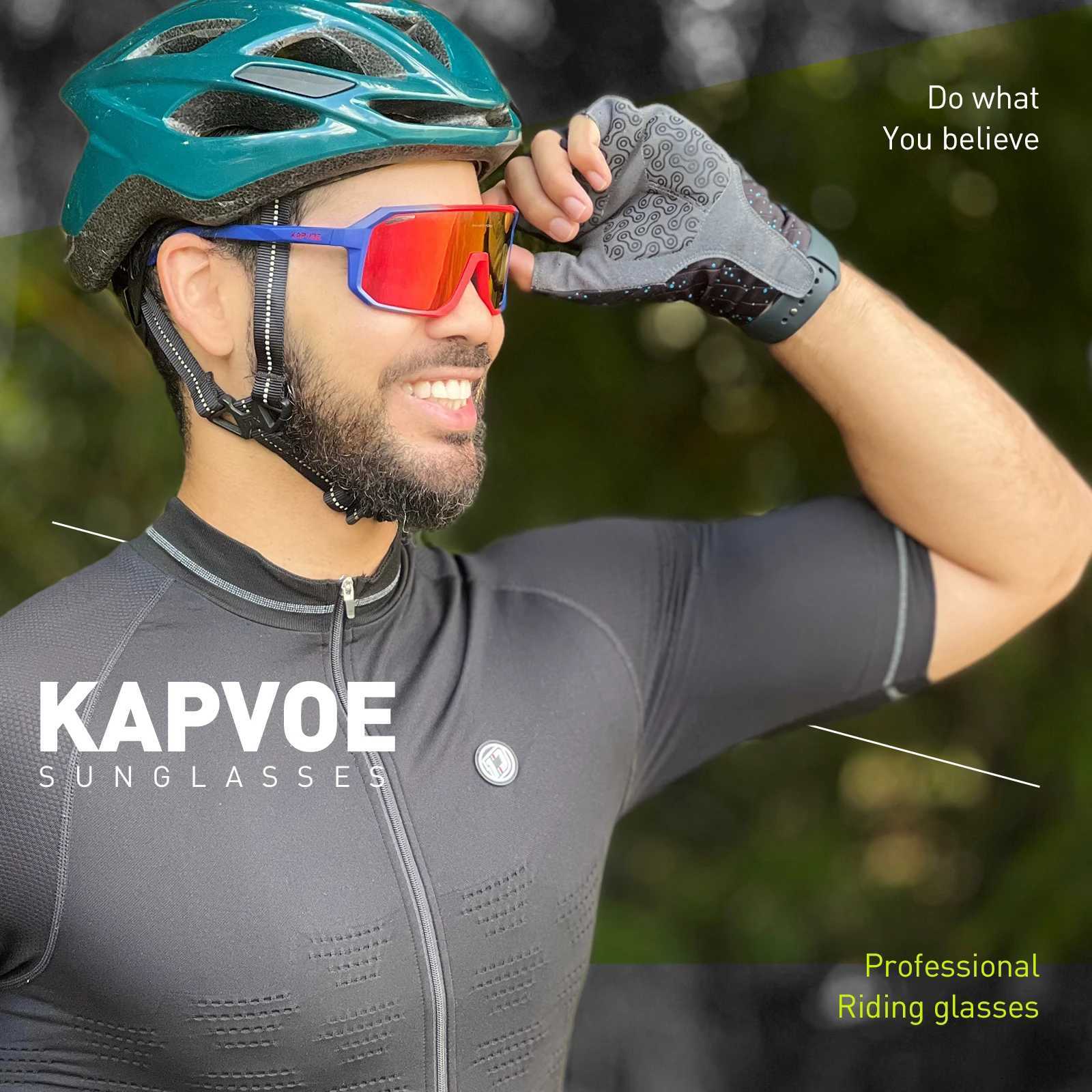 Kapvoy photochromic sunglasses MTB bicycle glasses UV400 mens outdoor sports running glasses road cycling goggles Y250414