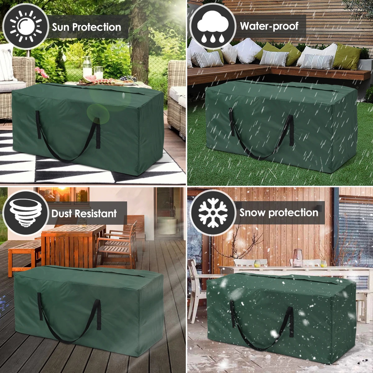 Cushion Storage Bag Large Capacity Furniture Protective Cover Outdoor Garden Waterproof Dustproof Christmas Tree Organizer 250407