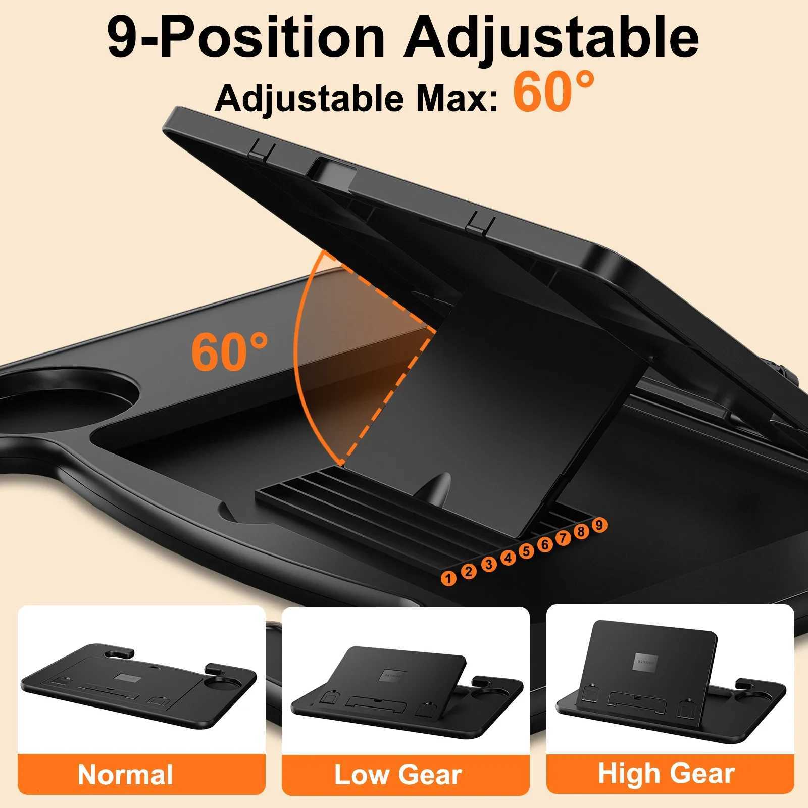 Oatsbasf Portable Car Laptop Computer Desk Stand Mount Car Steering Wheel Desk Foldable Adjustable Tray Board Table for WorkingM251115